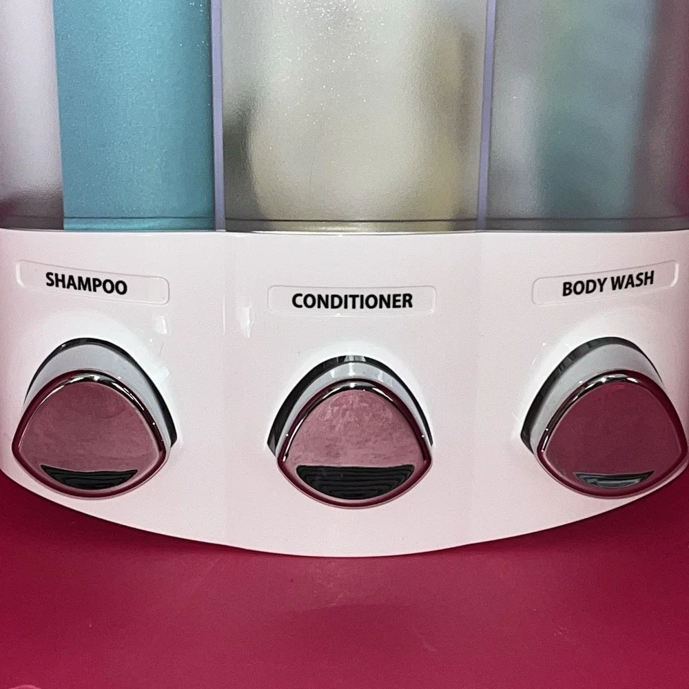 Better Living Products 3-Chamber Shampoo Conditioner Body‎ Wash Wall Dispenser